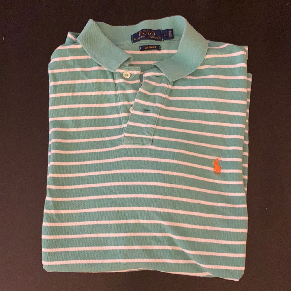 Green and white polo